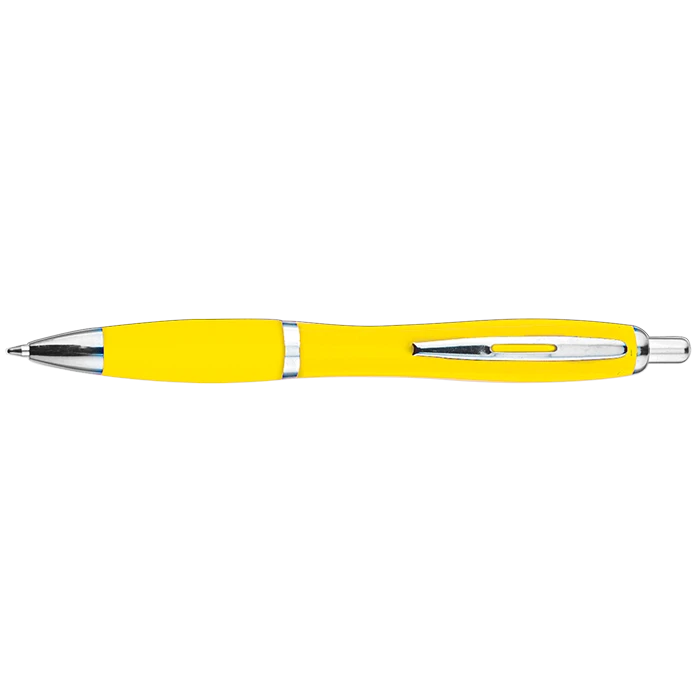Curved Design Ballpoint Pen with Coloured Barrel